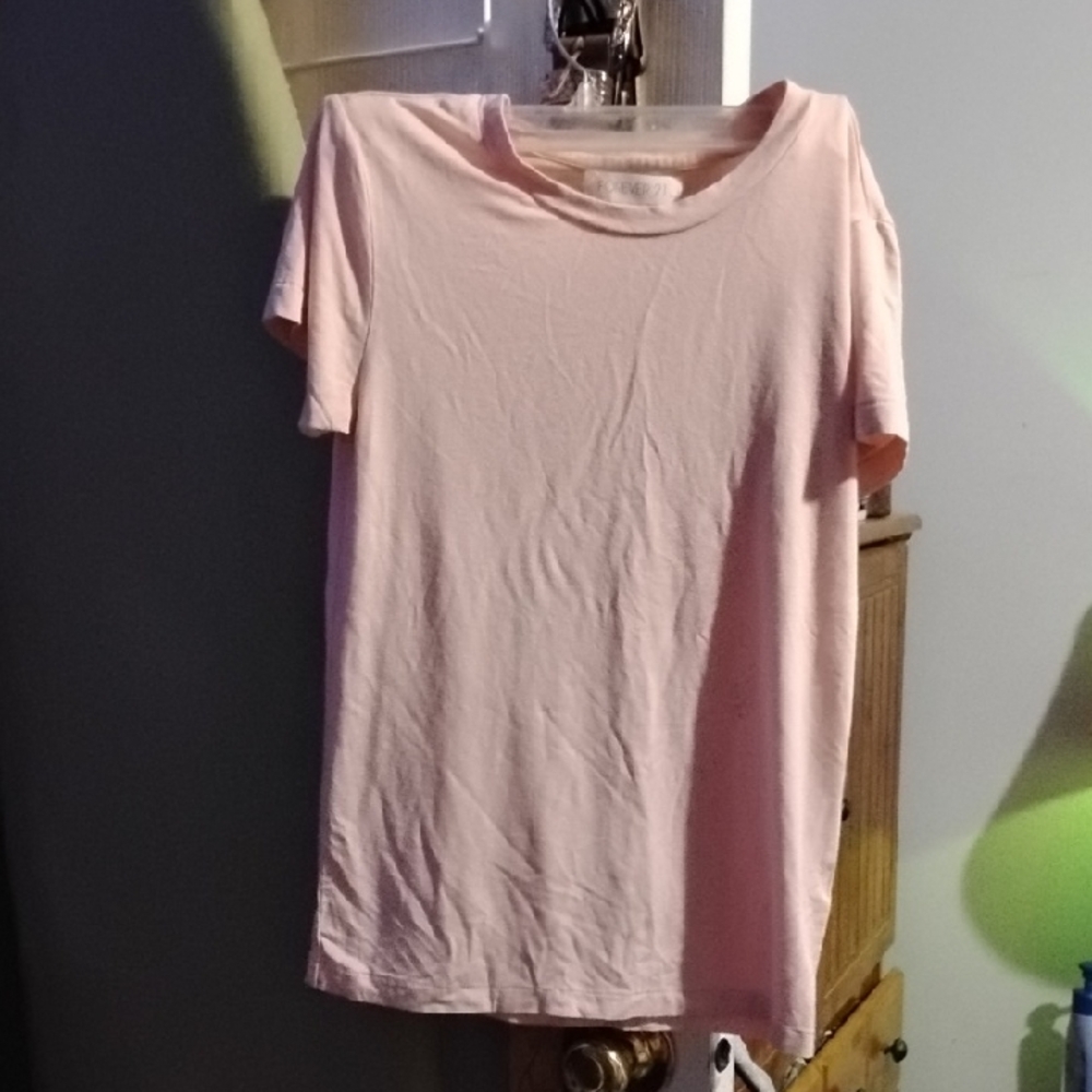 Forever 21 Fitted Pink Short Sleeve T-Shirt